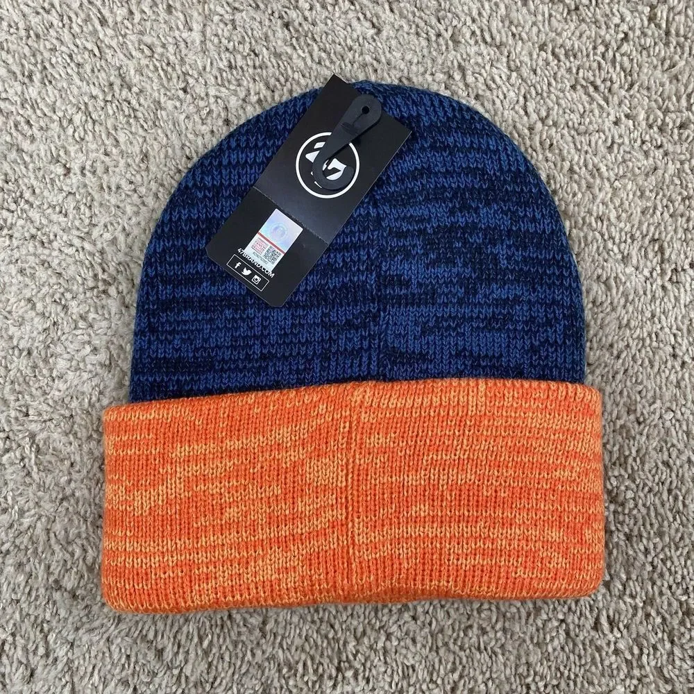 Virginia Cavaliers '47 Beanie 2 Tone Blue Orange Brain Freeze Cuffed Knit‎ Cap